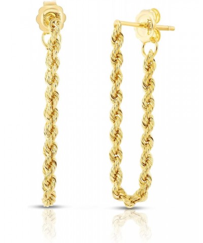 10k Yellow Gold 2.2mm Rope Chain Drop Earrings $35.12 Earrings