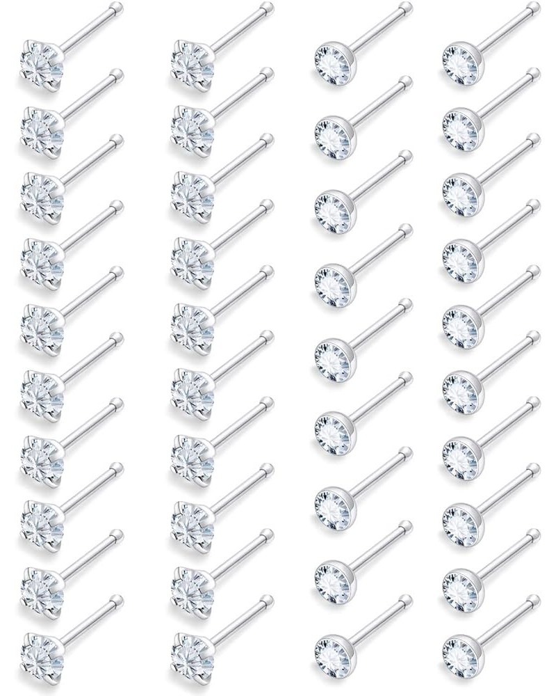 18G 20G 22G Nose Rings for Women 316L Surgical Stainless Steel L Shaped Nose Studs Screw Bone Nose Rings Piercings Nostril Pi...