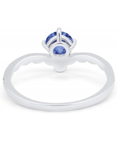 Art Deco Chevron Midi V Ring Stacking Round Cubic Zirconia 925 Sterling Silver Simulated Tanzanite CZ $11.25 Rings