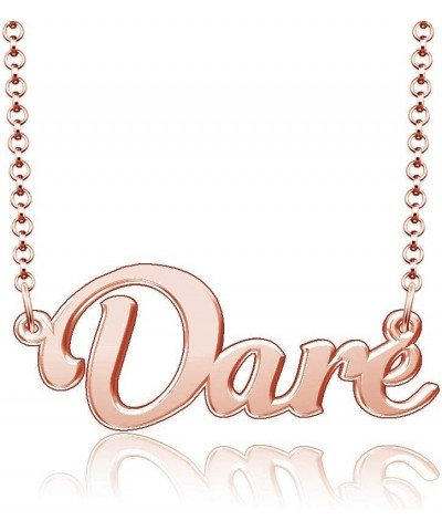 18k Gold Plated Meaningful Personalized Everyday Custom Name Plate Word Necklace Dare $9.17 Necklaces