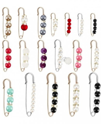 18 Piece Pearl Brooch Pins Women Decorative Safety Pins Clothing Shawl Clips Artificial Pearls Brooch Elegant Pearl Cardigan ...