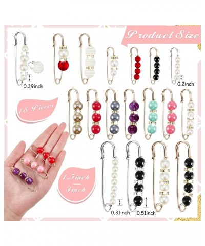 18 Piece Pearl Brooch Pins Women Decorative Safety Pins Clothing Shawl Clips Artificial Pearls Brooch Elegant Pearl Cardigan ...