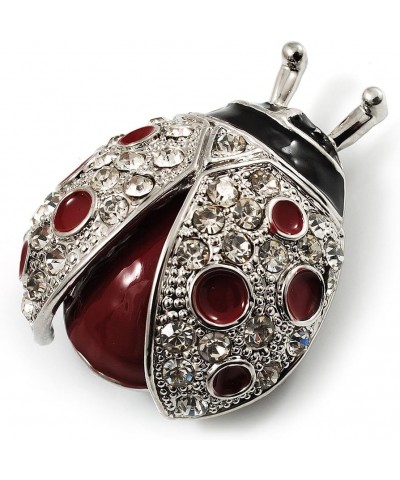 Red Enamel Ladybug Brooch (Silver Tone) $18.75 Brooches & Pins