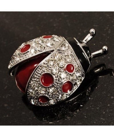 Red Enamel Ladybug Brooch (Silver Tone) $18.75 Brooches & Pins