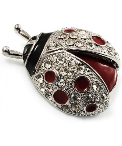 Red Enamel Ladybug Brooch (Silver Tone) $18.75 Brooches & Pins