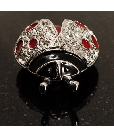 Red Enamel Ladybug Brooch (Silver Tone) $18.75 Brooches & Pins