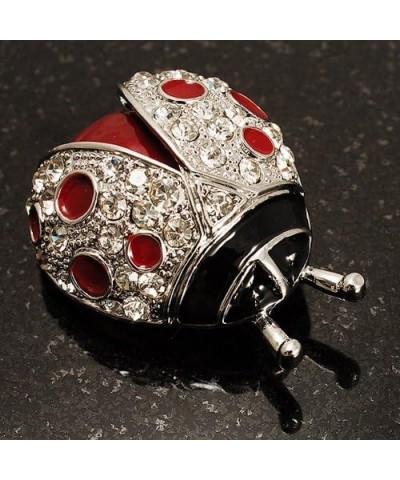 Red Enamel Ladybug Brooch (Silver Tone) $18.75 Brooches & Pins