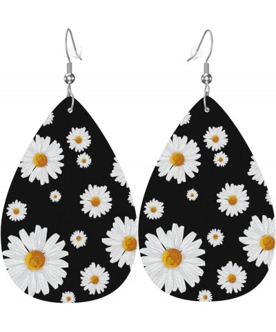 Faux Leather Teardrop Earrings For Teen Girls Women Drop Dangle Earrings Gift Black 1 $6.53 Earrings