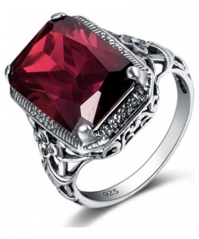 Huge Natural Ruby Ring 3.5Ct Tanzanite Elegant 925 Silver Rings Women Wedding Engagement $5.49 Rings