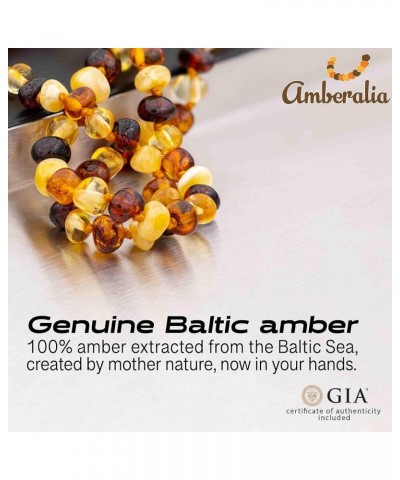 Adjustable Baltic Amber Bracelet | 6.3"+3.5" inch | Bracelet Without Knot Between Beads | Gift Box and customized message | E...