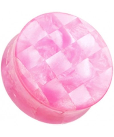 Marble Checker Double Flared Ear Gauge Plug (Sold by Pair) 3/4", Pink $11.39 Body Jewelry