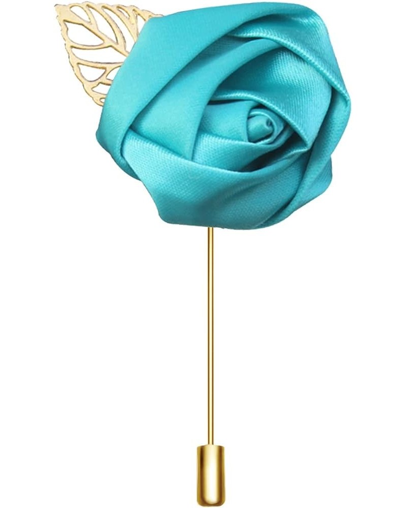 Rose Flower Wedding Brooches Cloth Art Floral Leaf Suit Shirt Lapel Brooch Pin Fashion Jewelry Boutonniere for Men Women Gold...