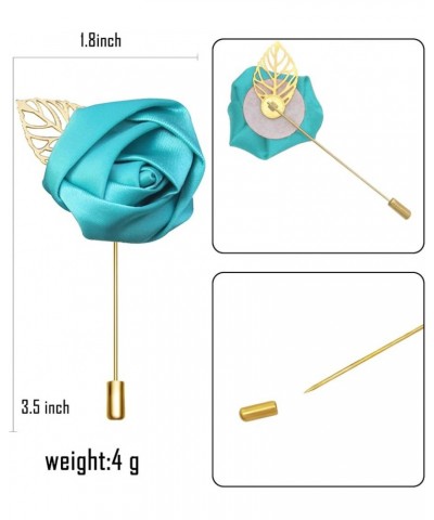 Rose Flower Wedding Brooches Cloth Art Floral Leaf Suit Shirt Lapel Brooch Pin Fashion Jewelry Boutonniere for Men Women Gold...