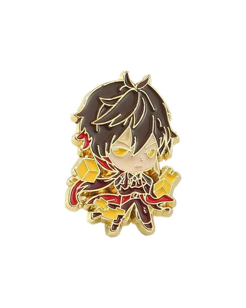 Genshin Impact Brooches Anime Cosplay Cartoon Metal Badge Lapel Pins for Clothing Bags Backpacks Hat Accessories Zhongli $9.2...