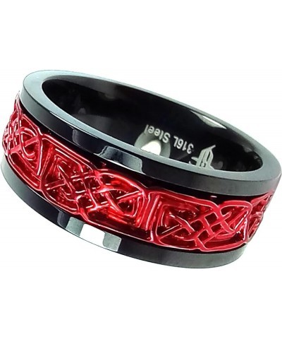 Red Viking Spinner Ring Black 316L Surgical Stainless Steel Mens Womens Celtic Norse Anti Anxiety Band Sizes 5-17 12 $12.74 R...