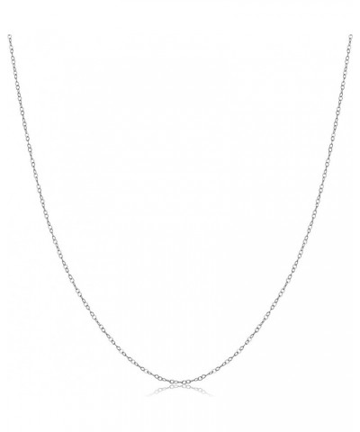 Solid 14k White Gold 0.7 mm Round Cable Chain Necklace (16, 18, 20, 22, 24 or 30 inch) 18 Inches $32.13 Necklaces