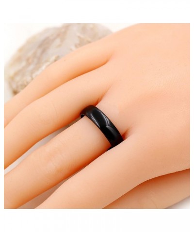 4mm 6mm Black Stainless Steel Couples Wedding Band Engagement Rings for Women and Men with Cubic Zirconia Men12-Women8 $7.79 ...