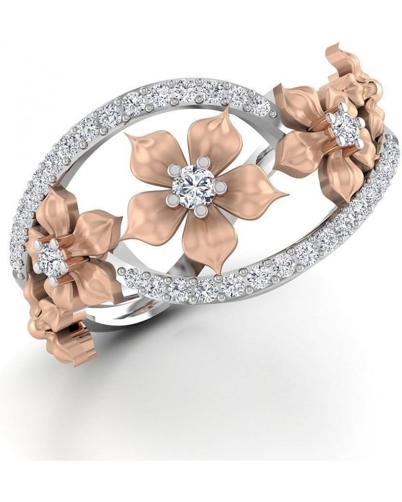 Siam panva Fabulous 925 Silver Floral Ring Two Tone Rose Gold Flower Jewelry Sz 6-10 (US Code 7) US code 7 $10.62 Rings