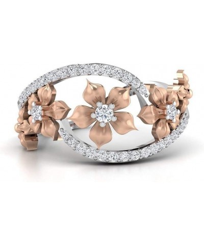 Siam panva Fabulous 925 Silver Floral Ring Two Tone Rose Gold Flower Jewelry Sz 6-10 (US Code 7) US code 7 $10.62 Rings