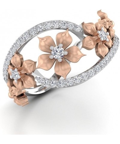 Siam panva Fabulous 925 Silver Floral Ring Two Tone Rose Gold Flower Jewelry Sz 6-10 (US Code 7) US code 7 $10.62 Rings