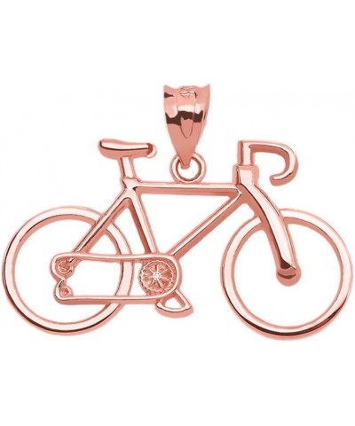 Sports Charms 10K and 14K Gold Bicycle Bike Pendant - Choice of Colors 10k Rose Gold $75.89 Pendants