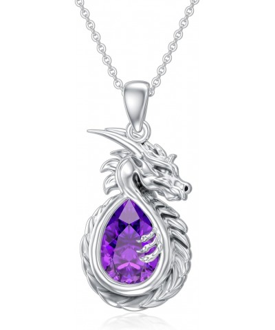 Dragon Necklace 925 Sterling Silver Teardrop Shaped Dragon Pendant Jewelry for Women Girls Birthday Gifts $24.48 Necklaces