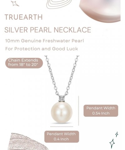 925 Sterling Silver 10mm Freshwater Pearl with Diamond Pendant Necklace, Diamond, Pearl $38.25 Necklaces