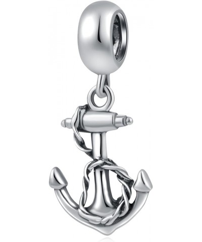 925 Sterling Silver Ocean Life Charms, Mermaid Charms, Octopus Sea Shell Conch Dolphin Anchor Dangle Beads, fit European Anim...