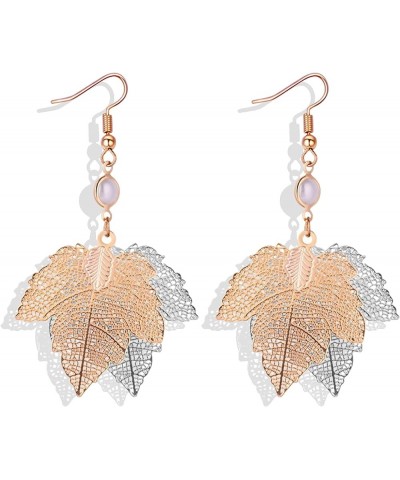 Maple Leaf Earrings for Women Trendy Pearl Maple Leaf Drop Earrings Turkey Earrings for Girls Tassels Maple Leafdrop Dangle E...