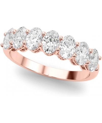 1 Carat & 2 Carat Oval Lab Grown 14K Diamond Seven Stone Anniversary Band for Women (F-G/VS-SI) 8.5 2 Carat Rose Gold $391.14...