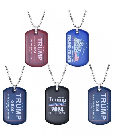 Trump 2024 Necklaces Stainless Steel Trump Campaign Flag Pendant Accessories Necklace, Great Jewelry for Men Women C $8.15 Ne...