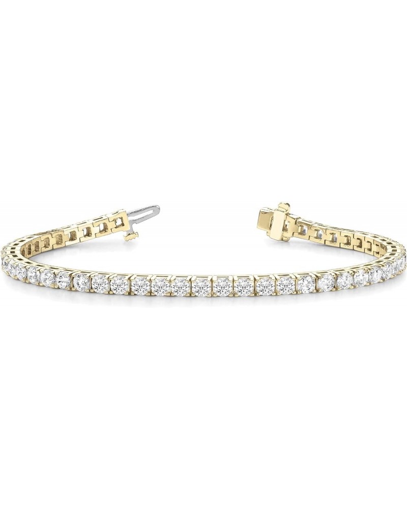 5 to 20 Carat LAB GROWN Classic Diamond Tennis Bracelet 4 Prong Ultra Premium Collection E-F SI1-SI2 Yellow Gold 5.0 carats $...