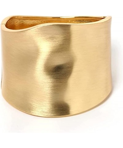 Gold Cuff Bangle Bracelets for Women Trendy Chunky Gold Bracelet Hinged Open Wide Minimalist Non Tarnish Gold Plated Jewelry ...