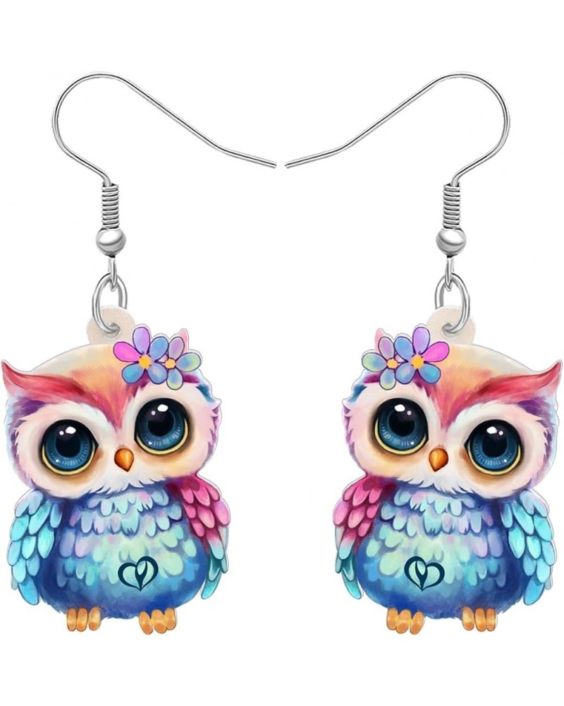 Cute Acrylic Owl Earrings Dangle Cartoon Owl Jewelry for Women Girls Owl Lovers Gifts Cute Owl A $7.14 Earrings