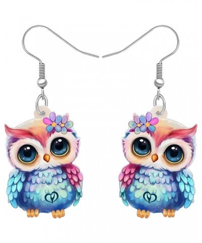 Cute Acrylic Owl Earrings Dangle Cartoon Owl Jewelry for Women Girls Owl Lovers Gifts Cute Owl A $7.14 Earrings