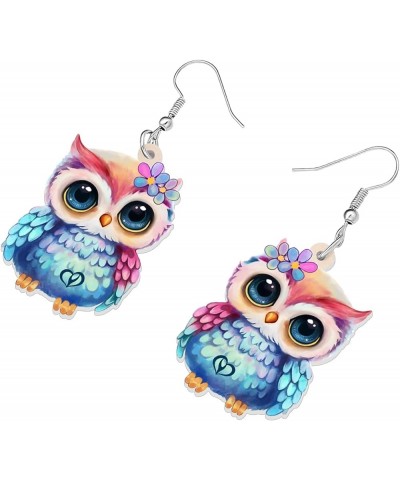 Cute Acrylic Owl Earrings Dangle Cartoon Owl Jewelry for Women Girls Owl Lovers Gifts Cute Owl A $7.14 Earrings