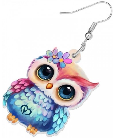 Cute Acrylic Owl Earrings Dangle Cartoon Owl Jewelry for Women Girls Owl Lovers Gifts Cute Owl A $7.14 Earrings