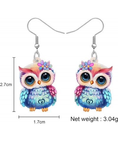 Cute Acrylic Owl Earrings Dangle Cartoon Owl Jewelry for Women Girls Owl Lovers Gifts Cute Owl A $7.14 Earrings