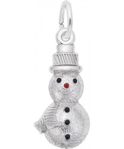 Rembrandt Black & Red Enamel Snowman Charm 925 Sterling Silver $17.63 Bracelets