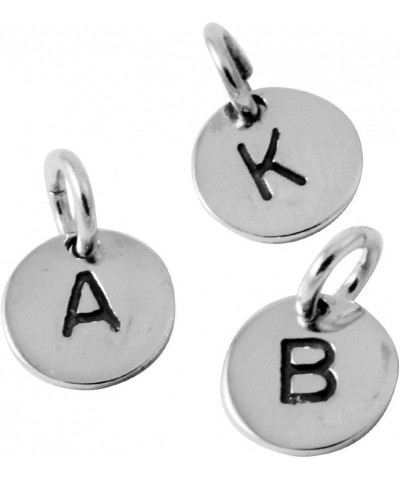 925 Sterling Silver Alphabet Initial Round Disc Pendant Only - Mini D $10.42 Pendants