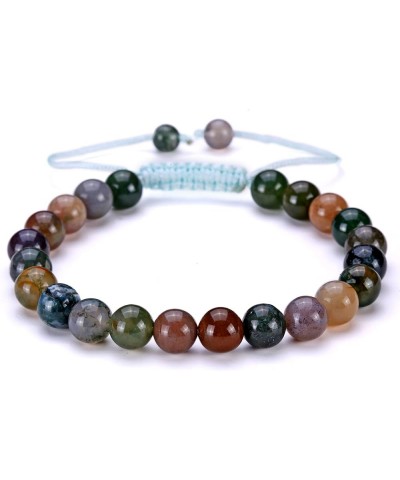 Gemstone Beaded Bracelets Natural Birthstone Healing Power Crystal Beads Macrame Adjustable 7-9 Inch Gift Box India Agate $7....