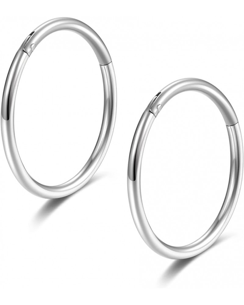 Hinged 20g 18g 16g Nose Rings Hoops 6mm 8mm 10mm 12mm 14mm 16mm Septum Ring Clicker Cartilage Helix Hoop Earrings Set 20g 8mm...