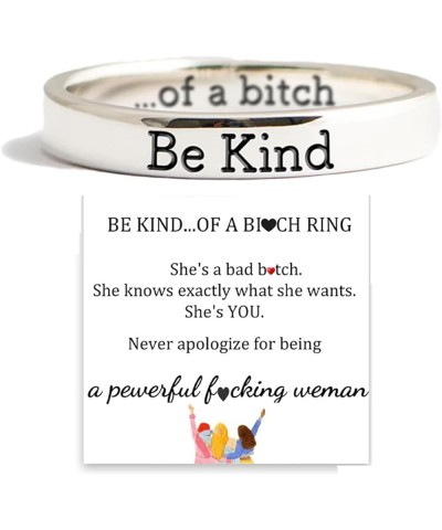 Be Kind Ring,Be Kind of a Bitch Ring for Women Jewelry Gift for Sisters & Best Friends Be Kind... of a Bich Mantra Ring Inspi...