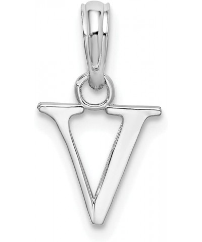 925 Sterling Silver Polished Block Initial Charm Pendant Initial: V $39.75 Pendants