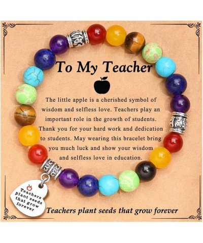 Teacher Christmas Gifts, Best Thank You Teacher Appreciation Gifts, Birthday Gifts for Teacher Bracelet Multicolor-Teachers p...