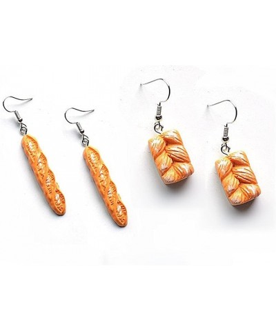 Toast Bread Dangle Earrings Resin Food Imitate Cute Funny Earrings for Women Girls Birthday Party Gifts 2pcs A $6.71 Earrings