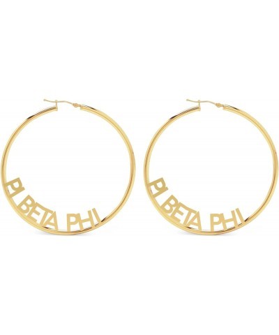 Pi Beta Phi- Hoop 18K Gold Plated Dainty Earrings for Women - Pi Beta Phi Jewelry with Ideal 2" Diameter Hoops - Pi Beta Phi ...