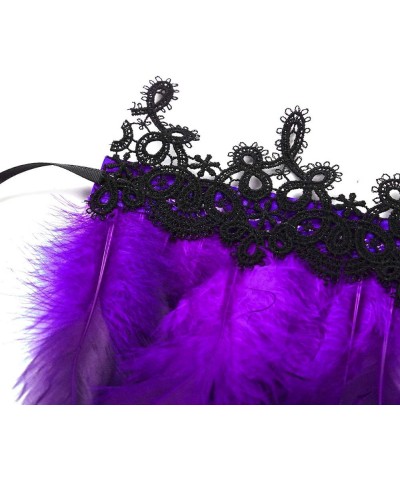 Gothic Feather Wrist Cuffs Ankle Cuffs Bracelet Armlet Armband Epaulet for Party Halloween Accessories Purple With Lace $10.1...