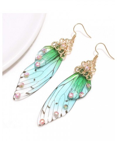 Butterfly Dangle Earrings for Women Multicolored Butterfly Wing Hook Earrings Acrylic Insect Drop Earrings for Summer Wedding...