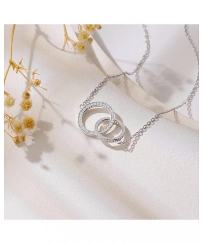 Gifts Necklaces for Women Girls, 925 Sterling Silver Necklace Infinity Circles Necklace Gifts for Grandma Aunt Niece Stepmoth...